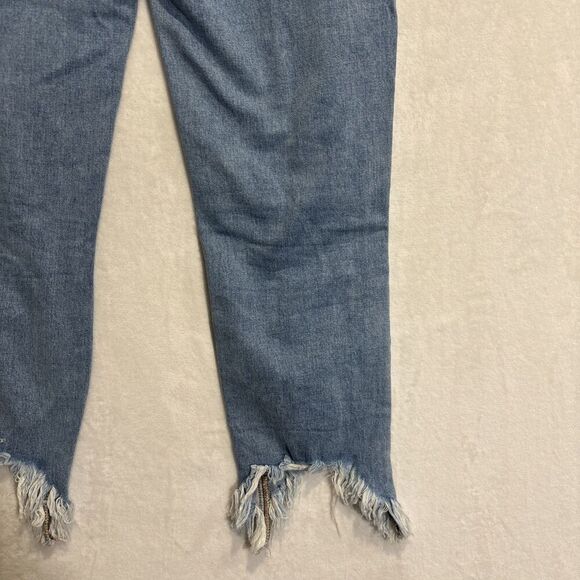 FRAME Jeans Size 27 Le Nouveau Straight Stiletto Hem Jeans Denim Distressed - Picture 8 of 16